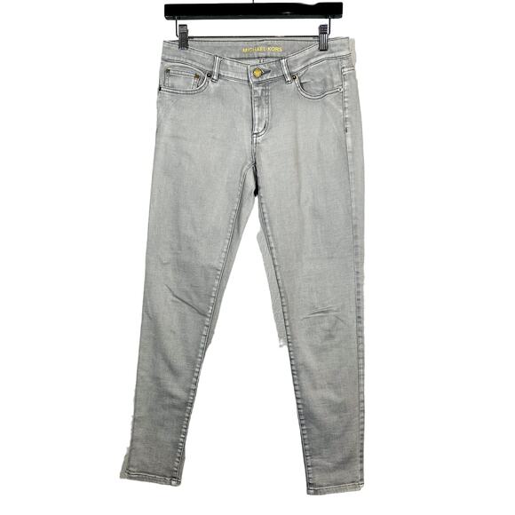 Michael Kors Izzy Skinny Jeans Silver Gray Casual Denim Pant - 2 - Picture 1 of 4